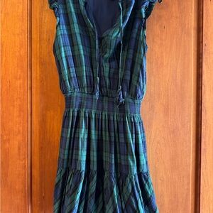 Vineyard Vines Blue and Green Plaid Dress